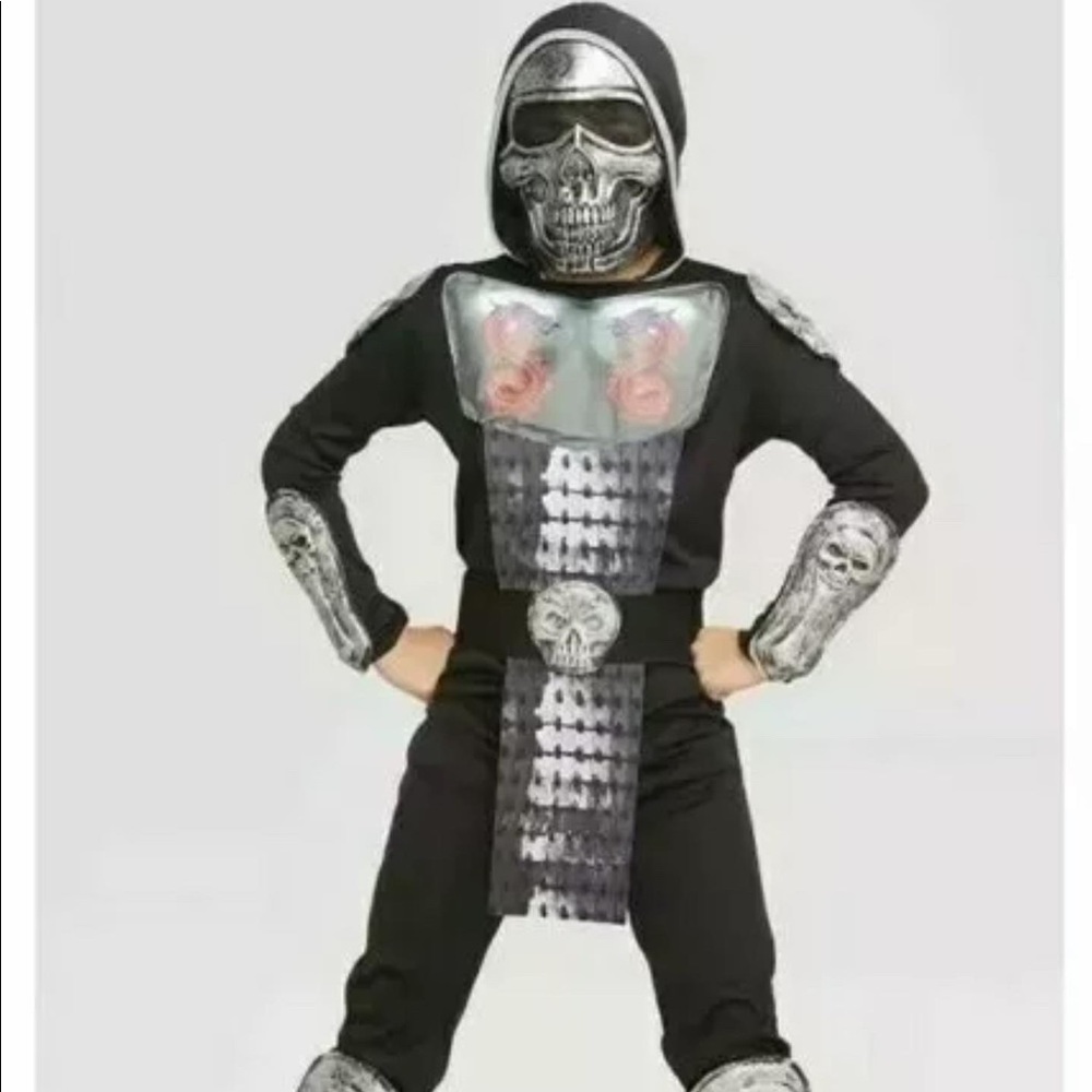 Kids Light-up iron skull ninja costume